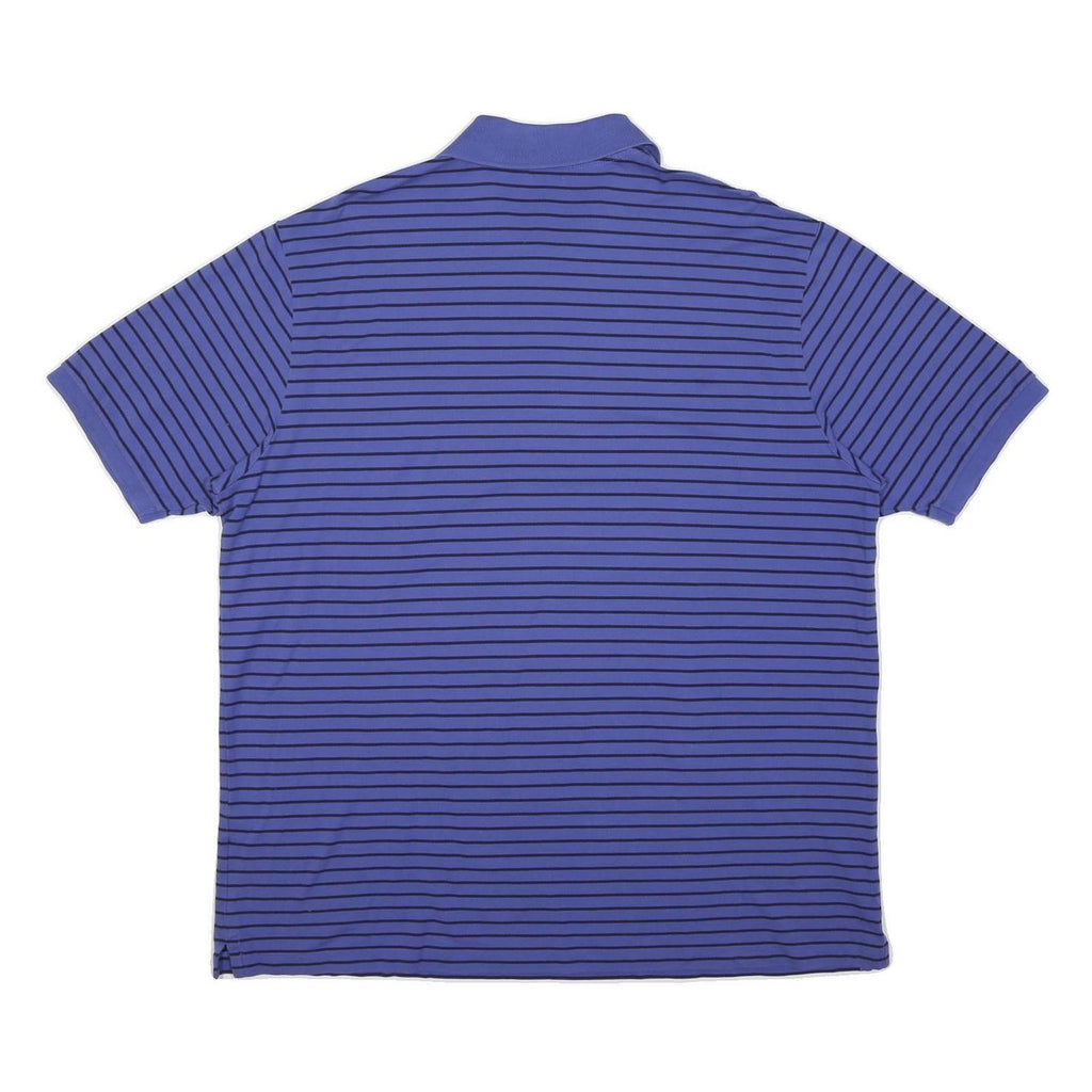 POLO RALPH LAUREN Mens Blue & Black Striped Short Sleeve Polo Shirt XL Cotton