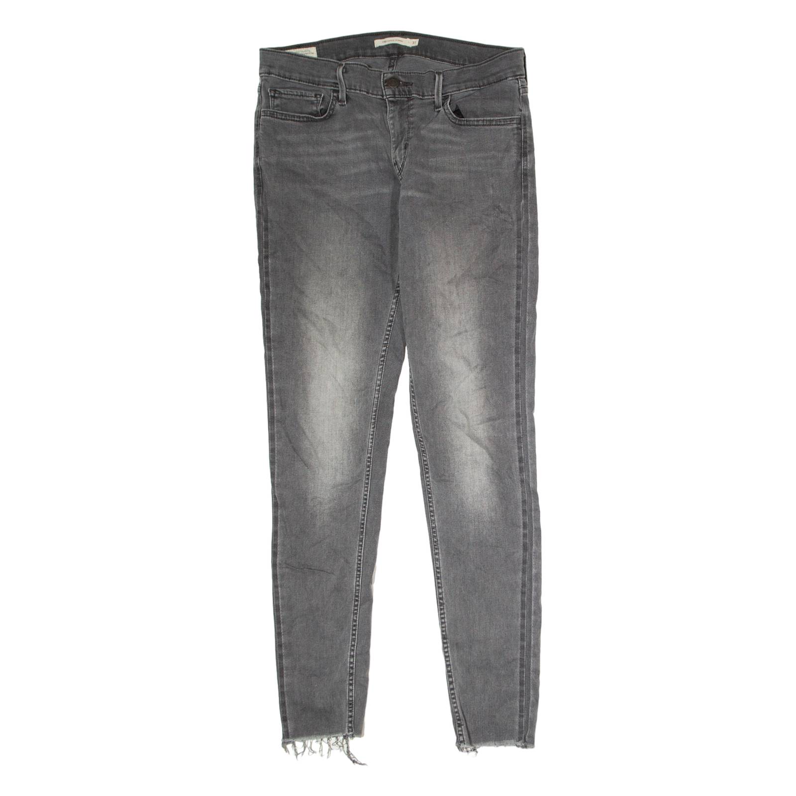 LEVI'S 710 Super Womens Jeans Grey Regular Skinny Stone Wash W31 L29