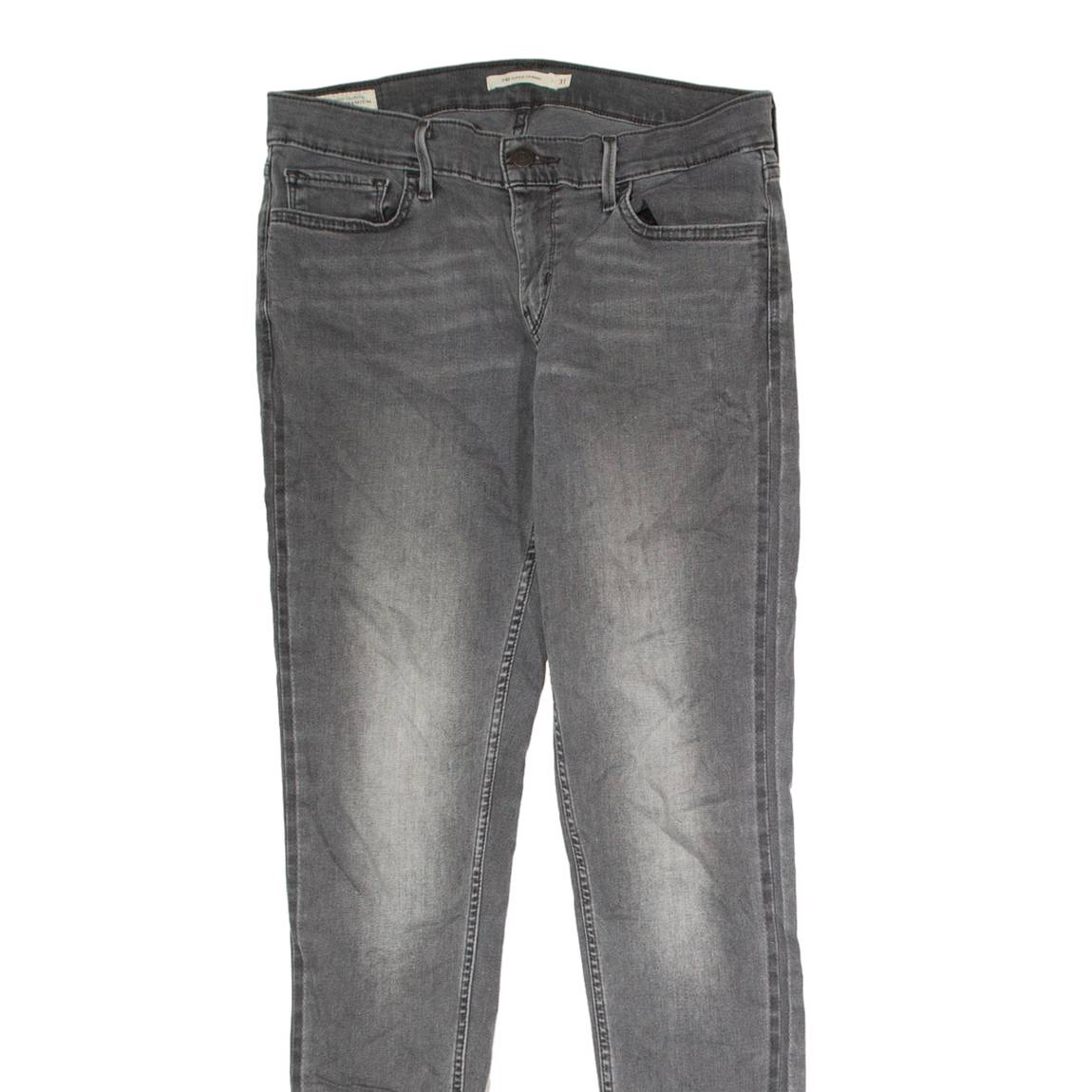 LEVI'S 710 Super Womens Jeans Grey Regular Skinny Stone Wash W31 L29