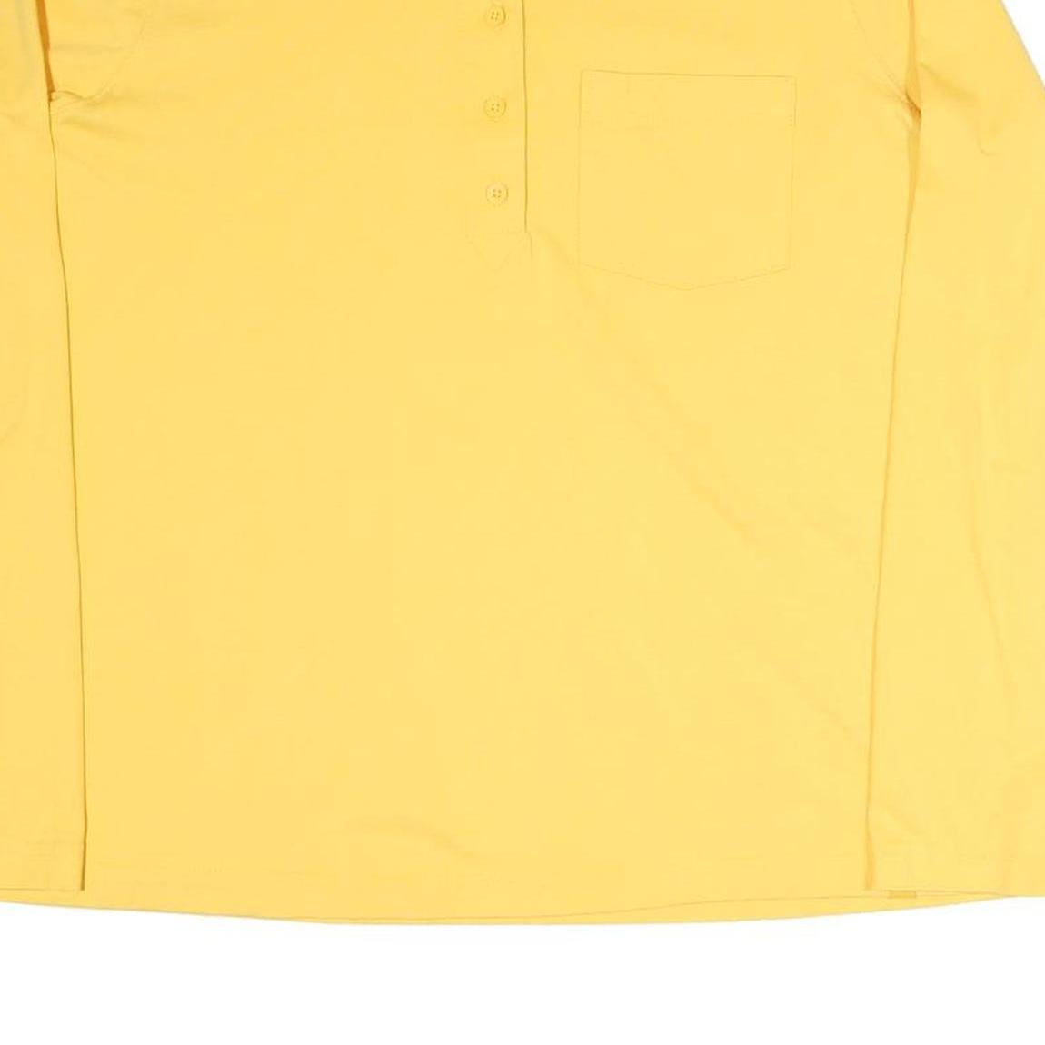 DICKIES Womens Yellow Long Sleeve T-Shirt XL Button Neck Cotton Blend Casual