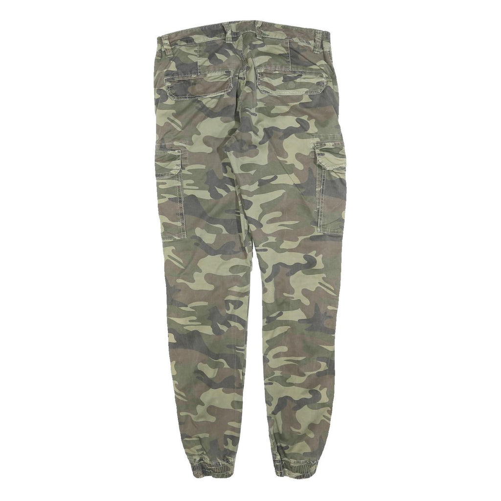 YES DENIM Mens Camouflage Slim Cargo Trousers W30 L30 Cotton Blend Zip