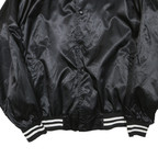 AUGUSTA Mens Black Varsity Jacket XL Polyester Blend Button Plain Retro
