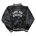 AUGUSTA Mens Black Varsity Jacket XL Polyester Blend Button Plain Retro