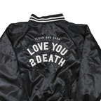 AUGUSTA Mens Black Varsity Jacket XL Polyester Blend Button Plain Retro