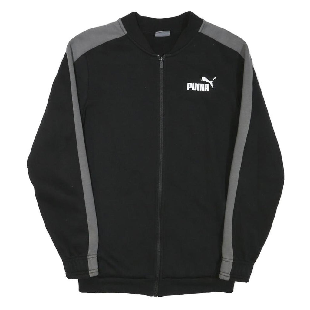 PUMA Mens Black & Grey Cotton Blend Zip Jacket XS Sportswear Casual Lightweight