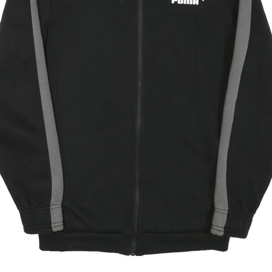 PUMA Mens Black & Grey Cotton Blend Zip Jacket XS Sportswear Casual Lightweight