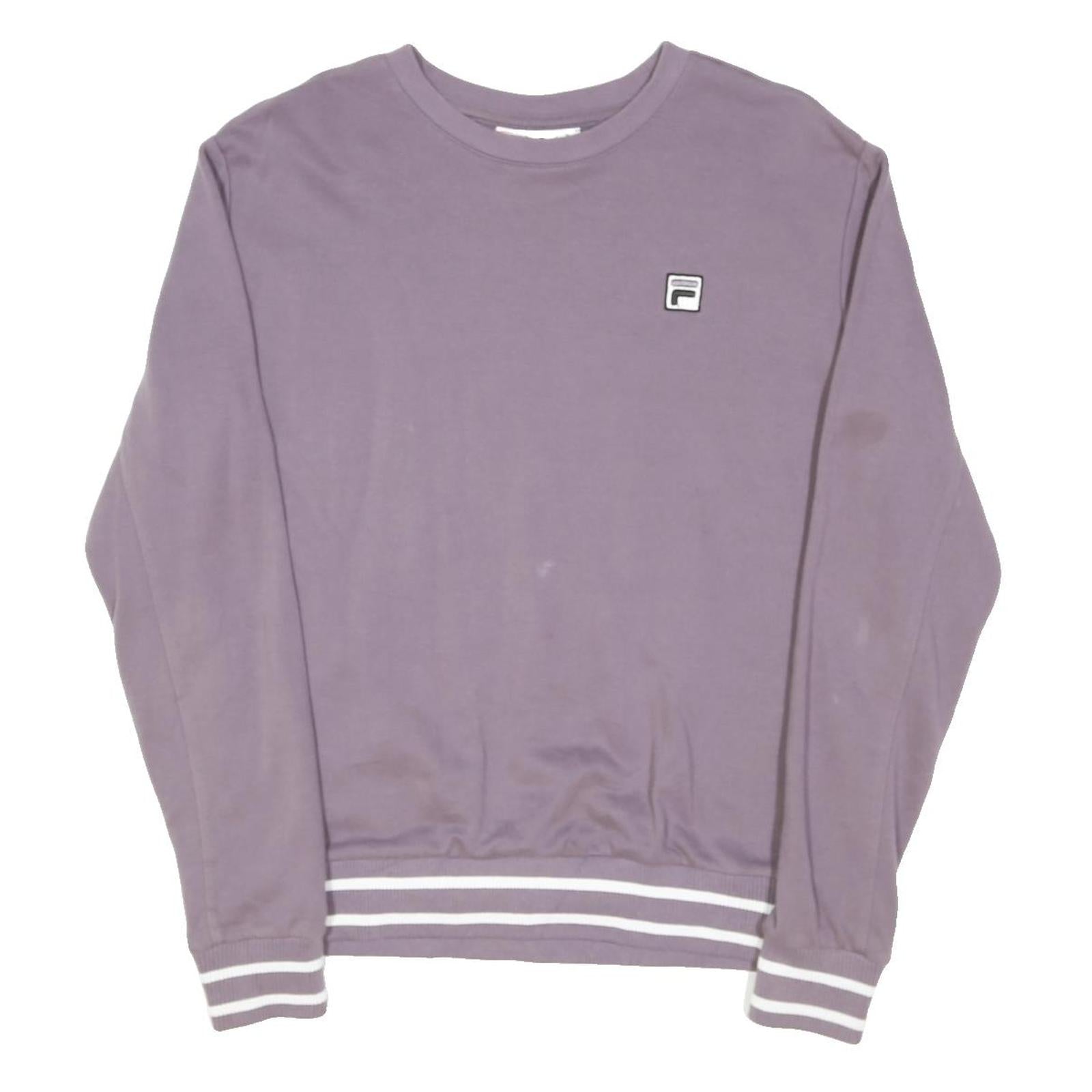 FILA Womens Purple Crew Neck M Sweatshirt Cotton Blend Pullover Casual