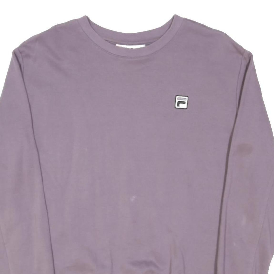 FILA Womens Purple Crew Neck M Sweatshirt Cotton Blend Pullover Casual