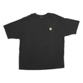 CARHARTT Mens Black Pocket T-Shirt 2XL Short Sleeve Crew Neck Workwear