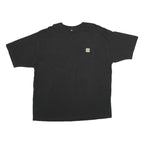 CARHARTT Mens Black Pocket T-Shirt 2XL Short Sleeve Crew Neck Workwear