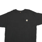 CARHARTT Mens Black Pocket T-Shirt 2XL Short Sleeve Crew Neck Workwear