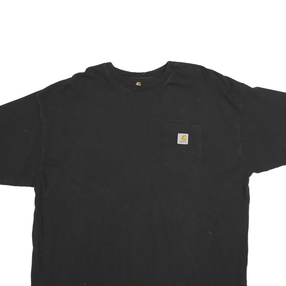 CARHARTT Mens Black Pocket T-Shirt 2XL Short Sleeve Crew Neck Workwear