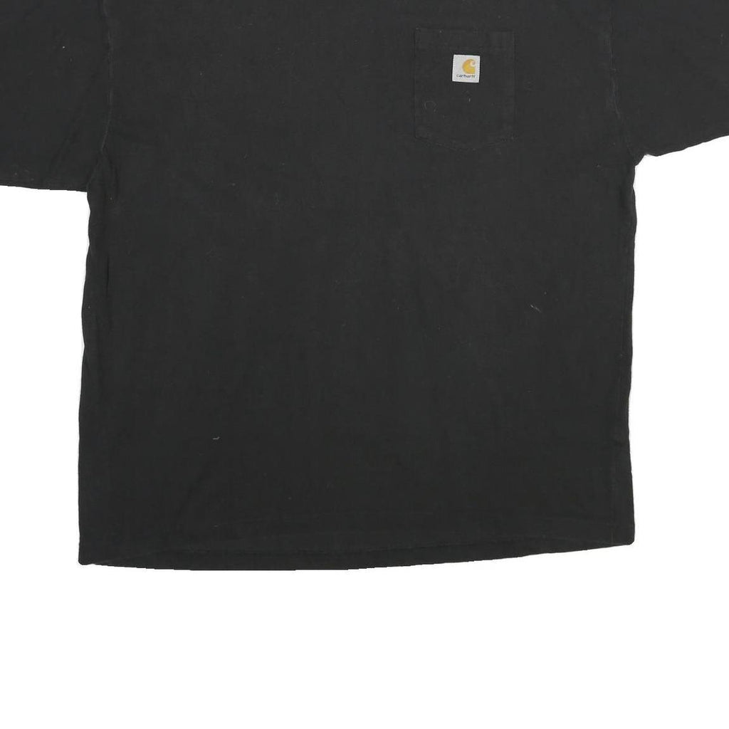 CARHARTT Mens Black Pocket T-Shirt 2XL Short Sleeve Crew Neck Workwear