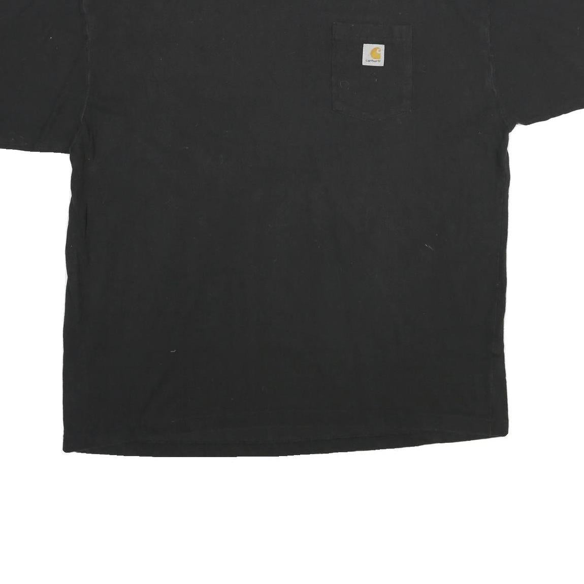 CARHARTT Mens Black Pocket T-Shirt 2XL Short Sleeve Crew Neck Workwear