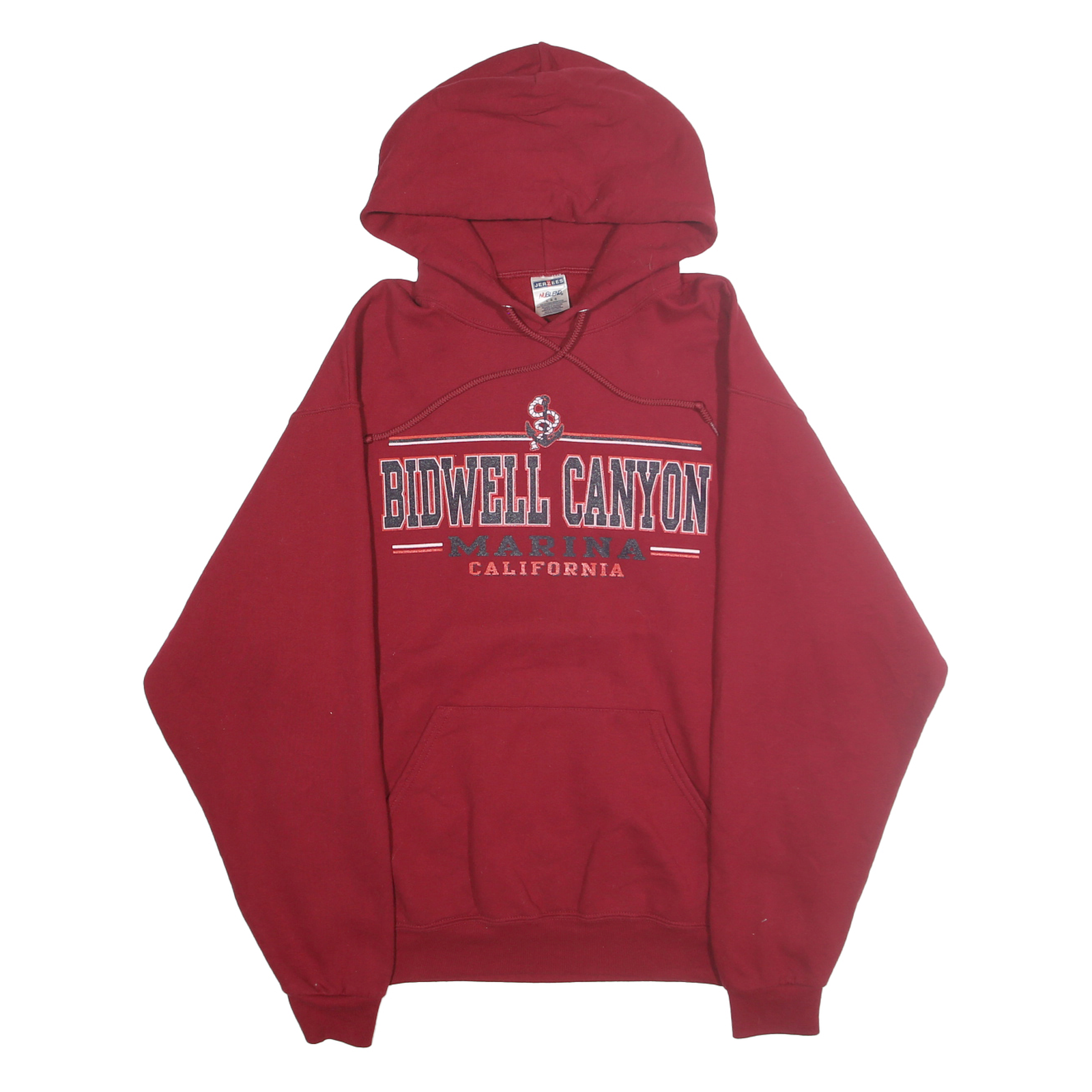 JERZEES Mens Red Bidwell Canyon Marina California Pullover Hoodie L