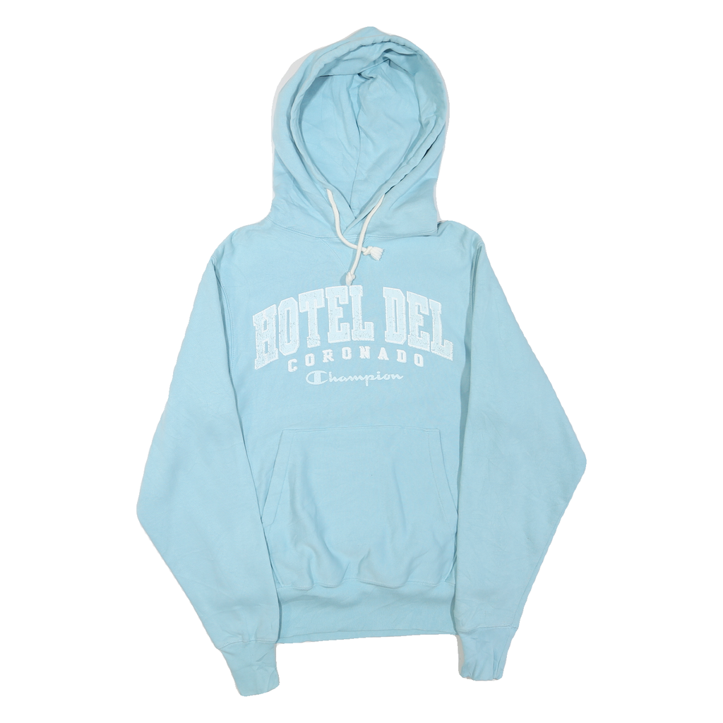 CHAMPION REVERSE WEAVE Mens Blue Hoodie S Hotel Del Coronado Cotton Blend