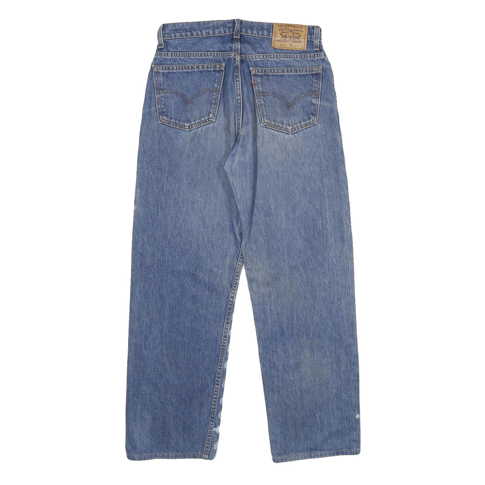 LEVI'S 613 Mens Jeans Blue Classic Straight Denim Medium W31 L32 Vintage