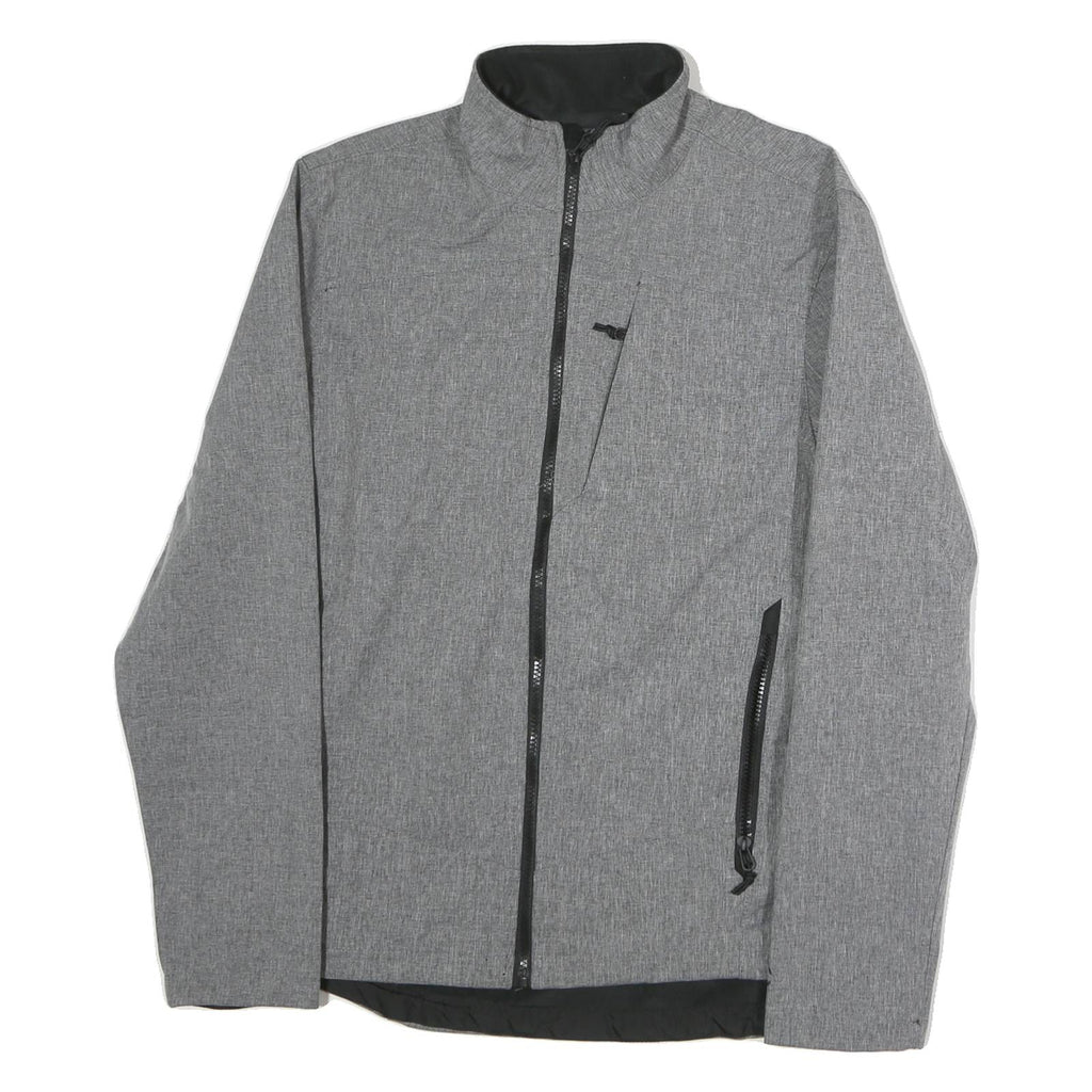 CHAMPION Mens Grey Polyester Zip Jacket M Woven Plain Lightweight Casual