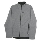CHAMPION Mens Grey Polyester Zip Jacket M Woven Plain Lightweight Casual