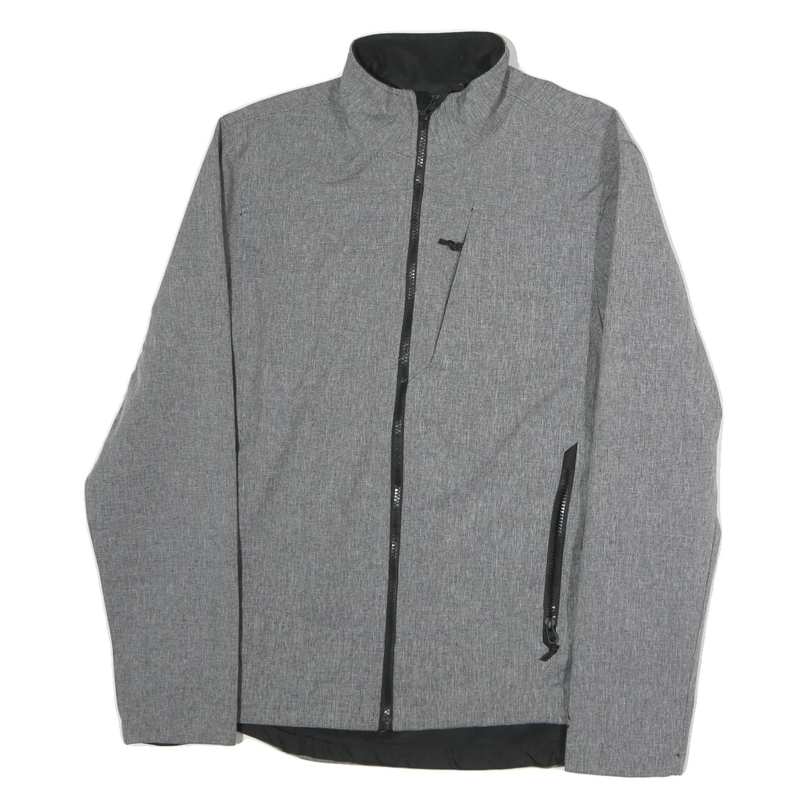 CHAMPION Mens Grey Polyester Zip Jacket M Woven Plain Lightweight Casual