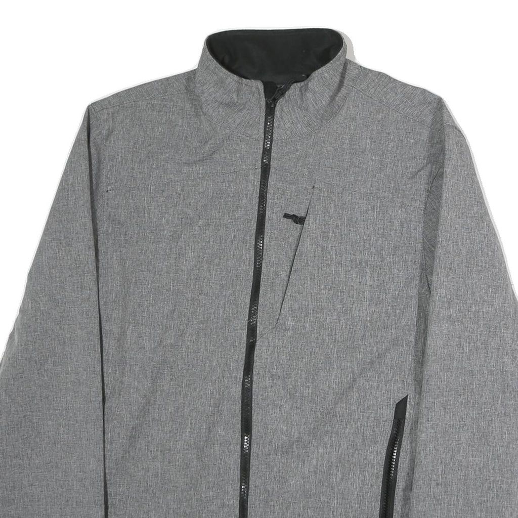 CHAMPION Mens Grey Polyester Zip Jacket M Woven Plain Lightweight Casual