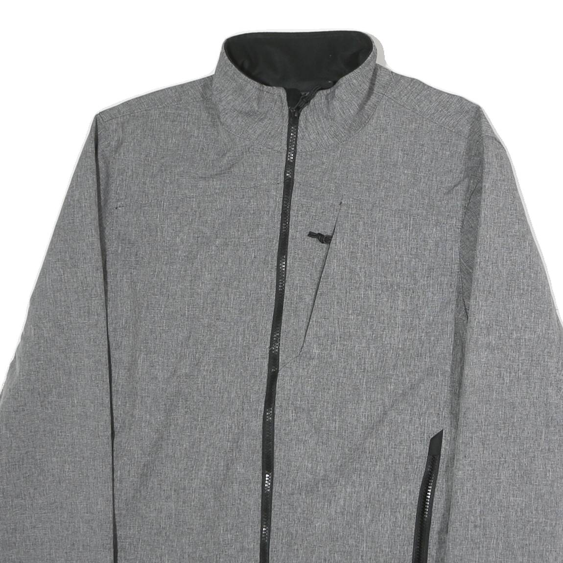 CHAMPION Mens Grey Polyester Zip Jacket M Woven Plain Lightweight Casual