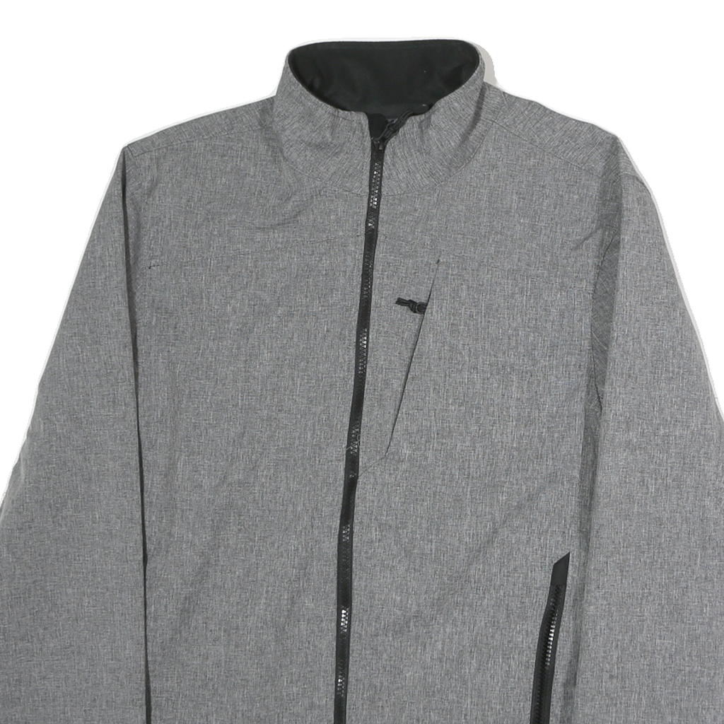 CHAMPION Mens Grey Polyester Zip Jacket M Woven Plain Lightweight Casual