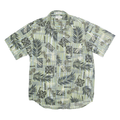 CHERESKIN Mens Green & Grey Cotton Patterned Shirt M Casual Summer Beachwear