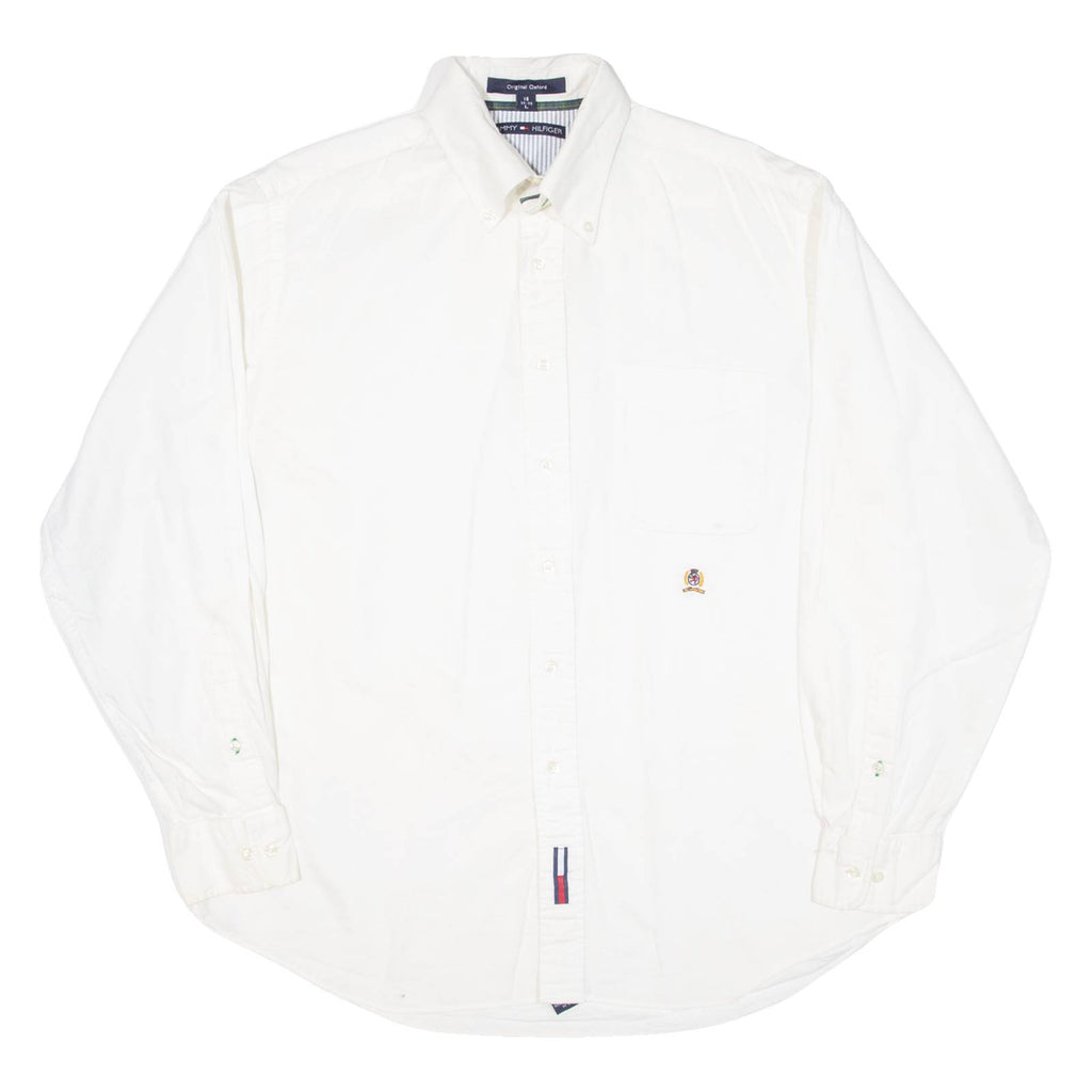 NAUTICA Mens Plain Shirt White Long Sleeve L