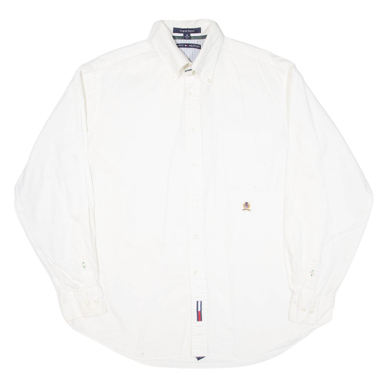 NAUTICA Mens Plain Shirt White Long Sleeve L