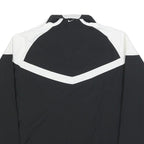 NIKE Womens Black & White Zip Jacket L Polyester Blend Plain Sportswear