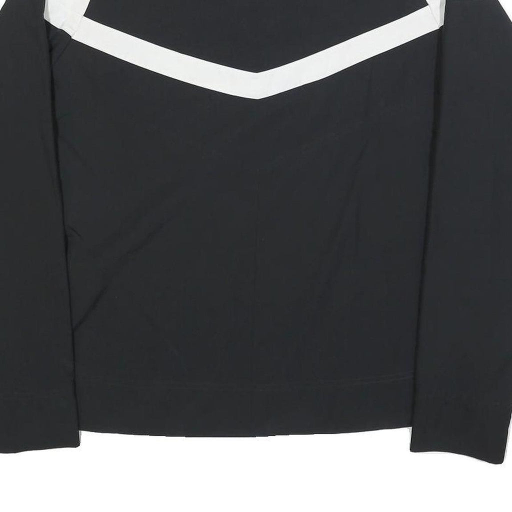 NIKE Womens Black & White Zip Jacket L Polyester Blend Plain Sportswear