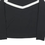 NIKE Womens Black & White Zip Jacket L Polyester Blend Plain Sportswear