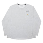 CARHARTT Mens Grey Workwear Graphic T-Shirt XL Long Sleeve Crew Neck Pocket Logo