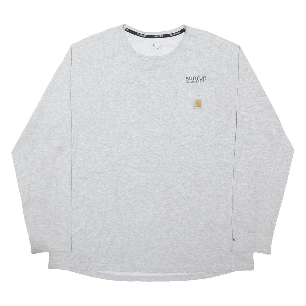 CARHARTT Mens Grey Workwear Graphic T-Shirt XL Long Sleeve Crew Neck Pocket Logo