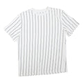 KARL KANI Mens White & Black Stripe T-Shirt M Short Sleeve Crew Neck Cotton