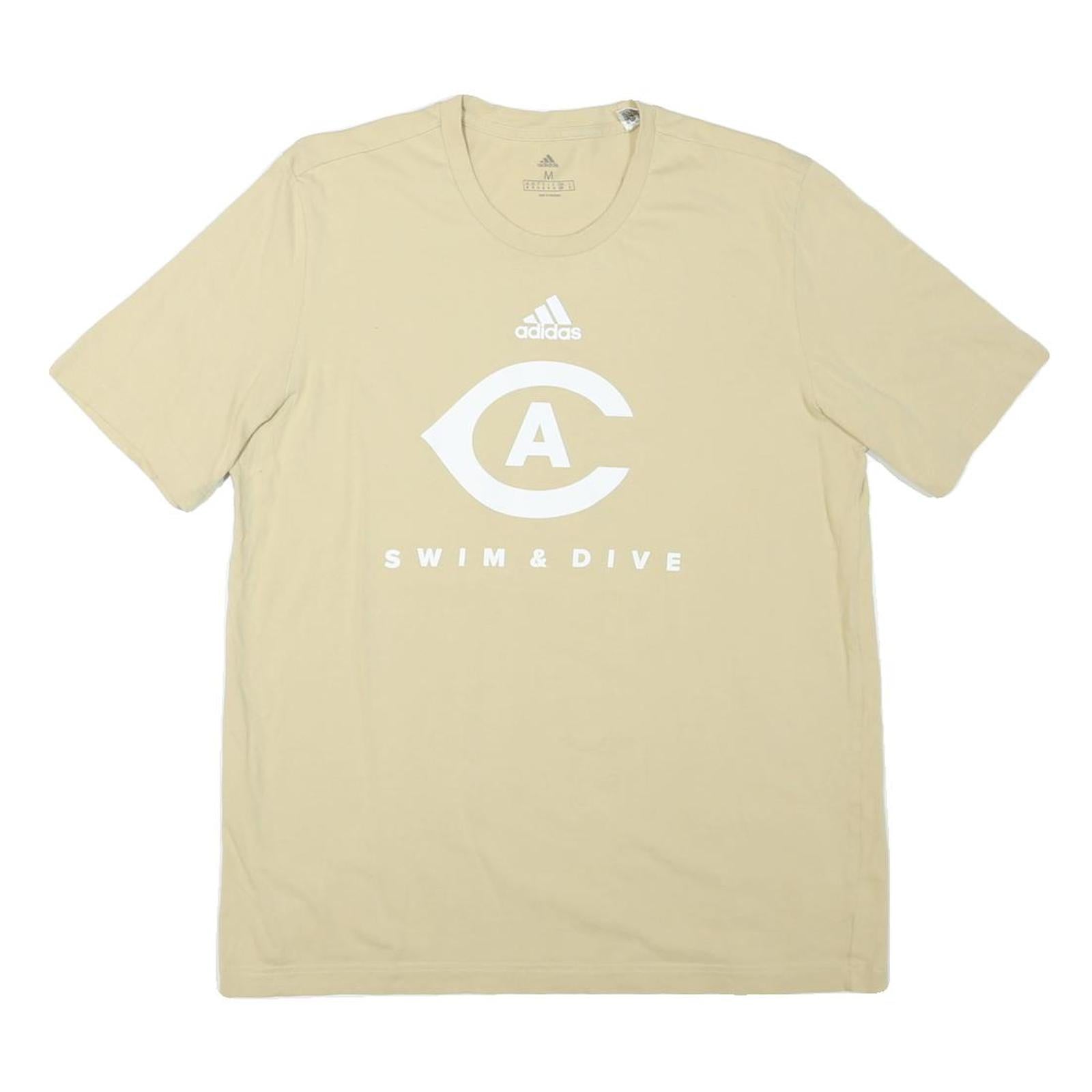 ADIDAS Mens Beige Swim & Dive Graphic T-Shirt M Short Sleeve Crew Neck