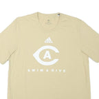 ADIDAS Mens Beige Swim & Dive Graphic T-Shirt M Short Sleeve Crew Neck