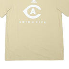 ADIDAS Mens Beige Swim & Dive Graphic T-Shirt M Short Sleeve Crew Neck