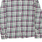 TOMMY HILFIGER Womens White Green Pink Checked Shirt L Casual Cotton Blend