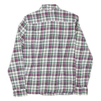 TOMMY HILFIGER Womens White Green Pink Checked Shirt L Casual Cotton Blend