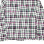 TOMMY HILFIGER Womens White Green Pink Checked Shirt L Casual Cotton Blend