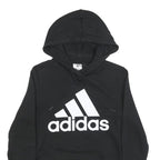 ADIDAS Womens Black Hoodie XS Cotton Blend Pullover Logo Sweatshirt