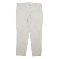 CARHARTT Mens Slim Beige Cotton Blend Trousers W36 L27 Workwear Utility Zip