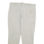 CARHARTT Mens Slim Beige Cotton Blend Trousers W36 L27 Workwear Utility Zip
