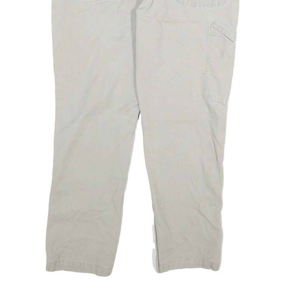 CARHARTT Mens Slim Beige Cotton Blend Trousers W36 L27 Workwear Utility Zip