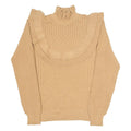 VICOLO Womens Jumper Brown High Neck Cable Knit Viscose S