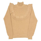 VICOLO Womens Jumper Brown High Neck Cable Knit Viscose S