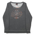 HARLEY DAVIDSON Womens Grey Crew Neck Sweatshirt M Cotton Blend Pullover