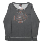 HARLEY DAVIDSON Womens Grey Crew Neck Sweatshirt M Cotton Blend Pullover